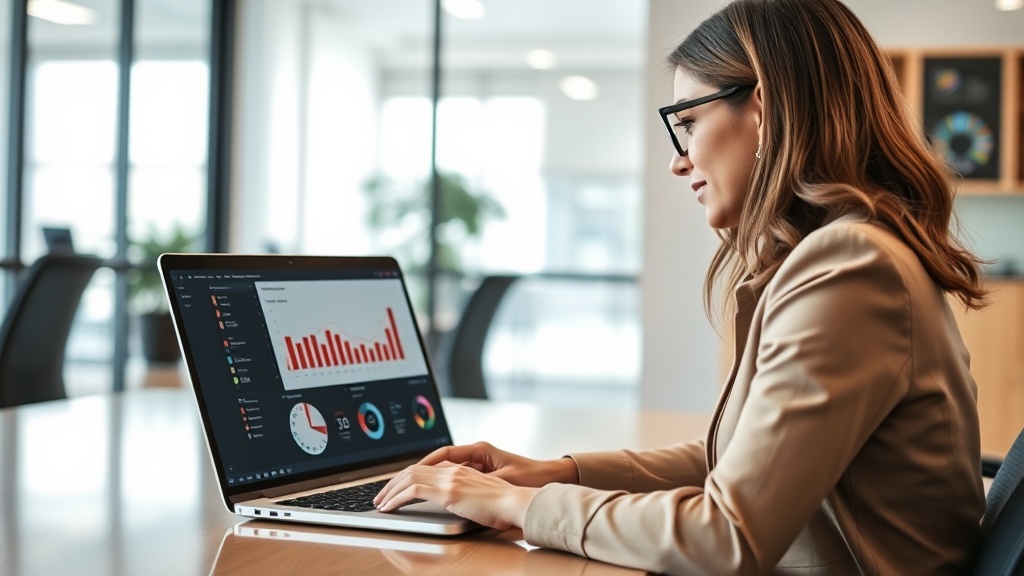 Emprendedora argentina usando IA para gestión fiscal y financiera en una pyme