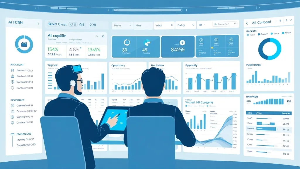 copilotos de ventas con IA para CRM B2B con equipo comercial revisando pipeline y paneles de CRM